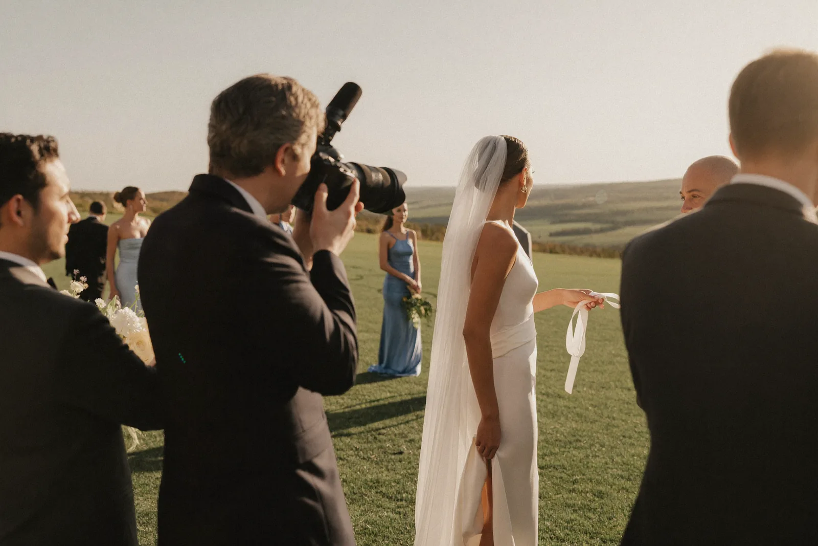 Wedding photographer capturing the moment